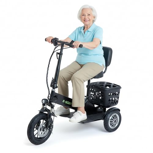 3 Wheel Mobility Scooters for Adults, Lightweight Powered Mobile Wheelchair, 36V 500W Powerful Motors, 48 lbs, Long-Range Electric Travel Scooter with Basket