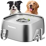 Pawtners All Stainless Steel Dog Water Bowl No Spill,135oz Anti-Splash Dog Bowl with Non-Slip Base, Spill Proof for Medium Large Messy Drinkers, Slow Drinking, Slobber Stopper,Easy to Clean