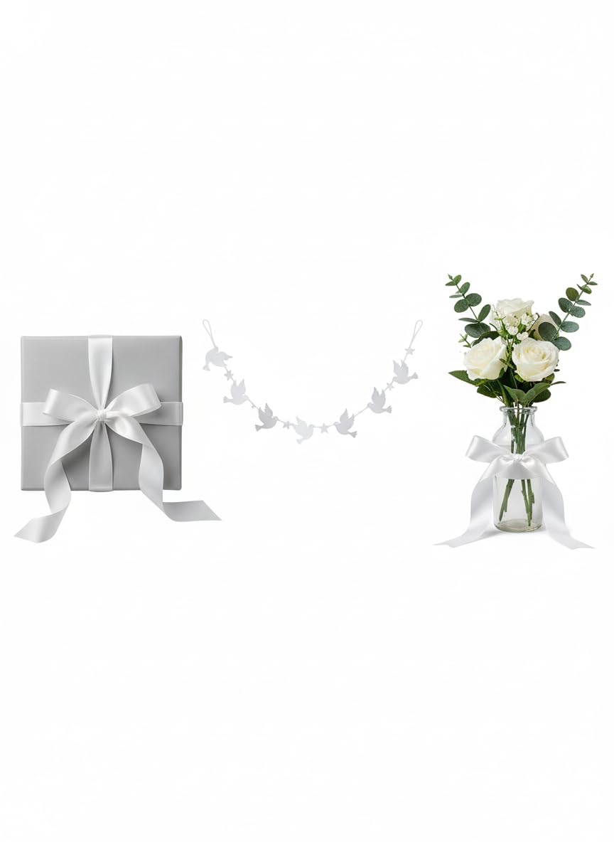 Finesse Satin Ribbon Decoration, Gift Wrapping, Multi-Purpose Use (White, Size : 2 Inch, Packing : 22 Mtrs) 3