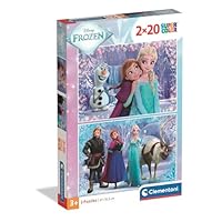 Clementoni Jigsaw Puzzle 40 pieces, 2X20 Disney Frozen, Puzzle for Kids 3+ Years, Made in Italy, 24825