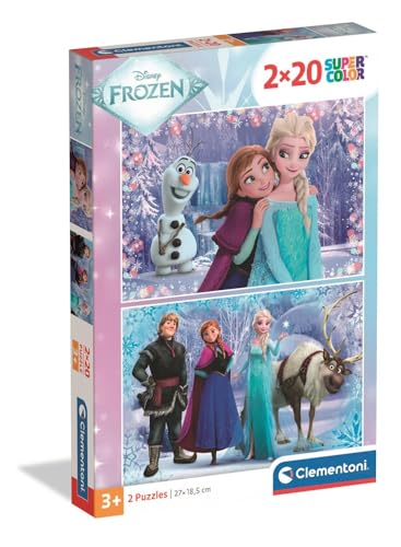 Clementoni - Puzzle Infantil 2X20 Piezas Frozen, Puzzle Infantil Frozen Walt Disney, 24825