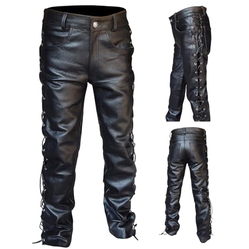 Cargo Sweatpants Mens Faux Leather Pants Halloween Hip Hop Retro Goth Tapered Trousers Cosplay Punk Rock Pants 20252