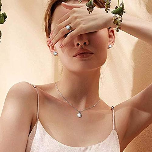 Carleen Created Opal Ring 925 Sterling Silver October Birthstone Cubic Zirconia CZ Halo Engagement Wedding Ring Fine Jewelry Gift for Women, All Size - Image 5