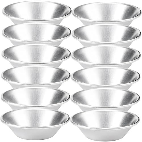 KICHOUSE 12Pcs Baking Tart Round Decorative Pudding for Egg Tarts Pies Cupcakes Easy to Reusable Baking Tools