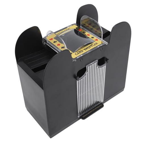 Automatic Card Shuffler, 1-6 Deck, Battery Operated Electric Card Dealer Machine, Lower Noise Playing Card Shuffler for Home Card Game, Travel, Lightweight Portable