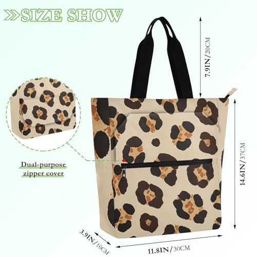 Bolsa de mano de leopardo para ir a la playa y de compras con total comodidad 4