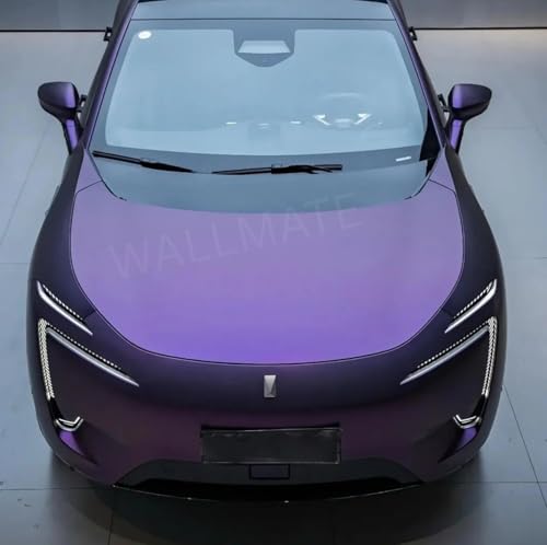 Image of WALLMATE Purple Mat Metallic Vinyl Car Wrap Self Adhesive Bubble Free Sticker for Car, Scooty, Cycle, Bike and Other Vihicle Interior & Exterior Decoration (Purple Metallic, 20X120 in)