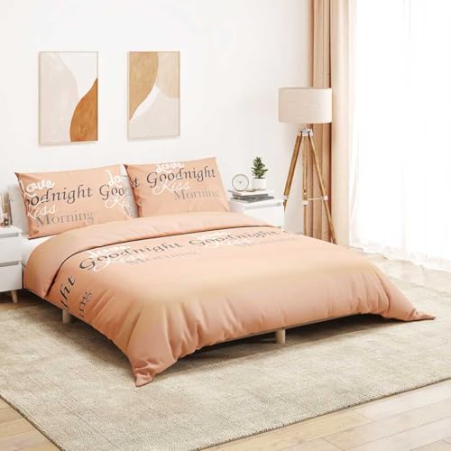 Parure de lit infroissable et facile d'entretien rose 155x220cm en pur coton