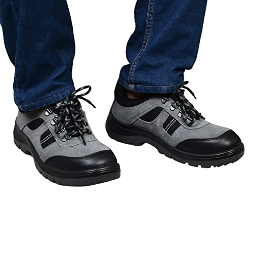 Image of NEOSAFE RUNX ISI Marked Sports Safety Shoes in sued Leather and Double Density Sole with Steel Toe, Lightweight