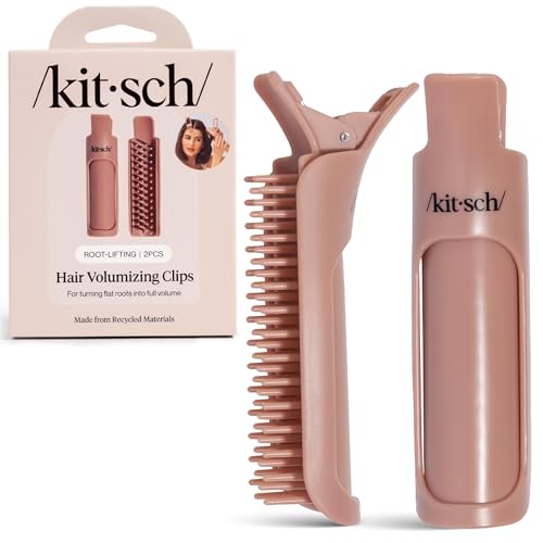 Kitsch Volumizing Hair Clips For Styling for Women - Hair Rollers for Women & Volumed Curls, Volumizing Hair Products, Hair Roller Clips for Effortless and Frizz-Free Curls That Last - 2pc Terracotta
