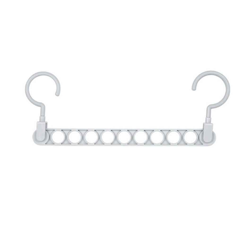 MOBYGKFY Nine-hole Magic Hanger Multi-purpose Hanger Home Magic Storage Artifact Anti-skid Drying Rack Space Saving(Grey)