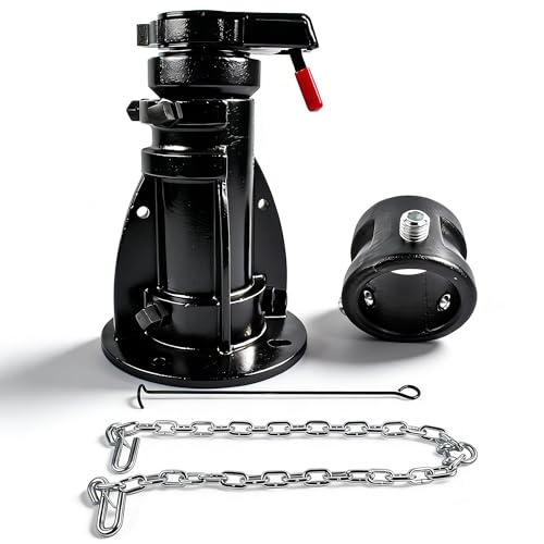 Weonefit C5G1216 12-16 Adjustable Height Cushioned 5th Wheel to Gooseneck Adapter for Camper/RV/Trailers Kingpin Box Towing Capacity 20000 Lbs with Safty Chain