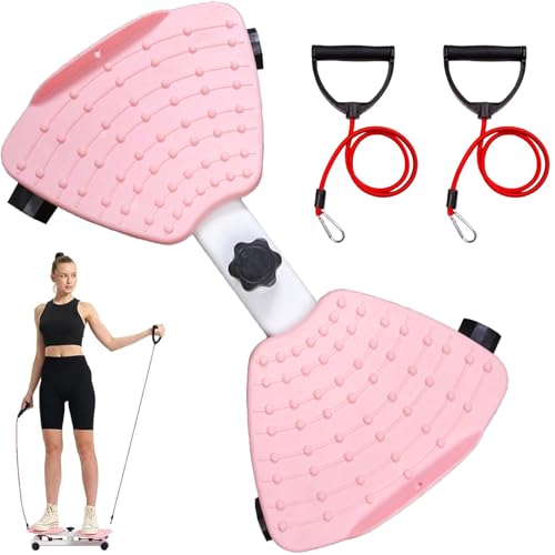 ensthee Máquina de giro de cintura con bandas de resistencia, tablas de giro antideslizantes para ejercicio, giro abdominal silencioso para masaje de pies y pérdida de grasa del vientre, equipo de