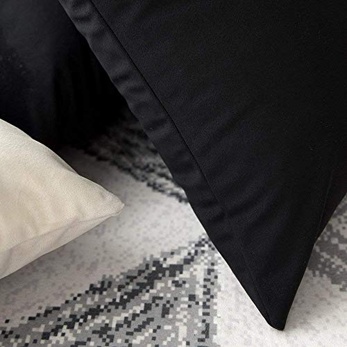 Image of Khooti Velvet Cushion Cover Pack of 1-38 inch x 38 inch / 97 x 97 cm - Black - Soft Pillow Covers Cushion Case for Sofa Bedroom Livingroom Chair Car, Cushion Cover