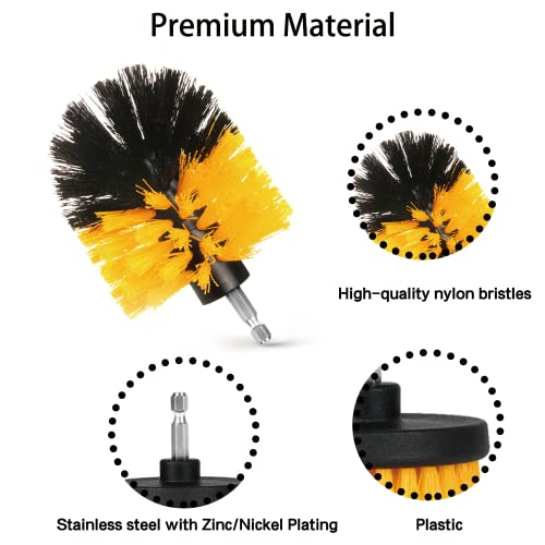 Image of 8 Pack Drill Brush Attachment Set, 1 /4in Power Scrubber Brush+ Extend Long Rod, Brush Drill Attachment, Power Cleaning Scrub Brush for Bathroom, Tub, Tile, Corner, Floor