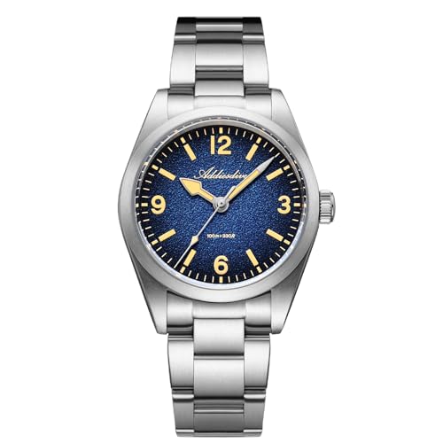 Image of ADDIESDIVE Quartz Watch for Men 36 MM Small Dial Analog Waterproof 100 M | Conves Crystal VH Sweep Second Movement Simple Male Watches Stainless Steel