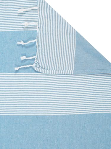 Image of 210 TC Cotton Bedsheet | Handmade Double Bedsheet | Handloom Bedsheets | Without Pillow Cover | Double Bedsheet for Summer (90X100 Inches, 7.5 x 8.3 Feet (Picton Blue)
