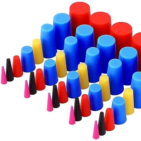 smseace 40Pack Rubber Plugs 8-Sizes Silicone Rubber Tapered Plug Kit 1/16 Inch to 5/8 Inch High Temp Silicone Rubber Plug for Coating, Hole Plugs, Painting Protection Silicone Rubber Stopper Plug Cover