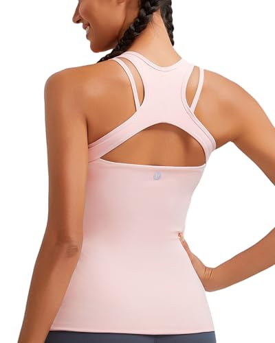 Image of RUNNING GIRL Tank Tops with Built in Bras,Workout Racerback Tank Tops for Women Athletic Yoga Top