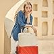 BAGZY Arbeitstasche Damen Leder Laptoptasche 14 Zoll 15,6 Zoll Groß Lehrertasche Damen Businesstasche Laptop Tasche Briefcases für Schul, Arbeits und Geschäftsreisen (Beige)