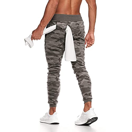 DIOTSR Mens Slim Fit Joggers Pants, Camo Tapered Workout Sweatpants for Men,Track Pants with Zipper Pockets2