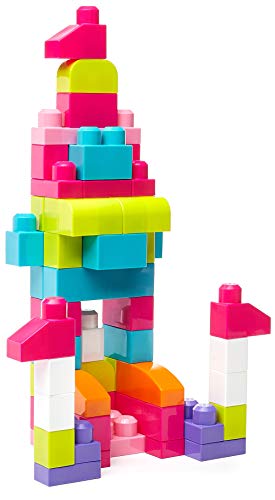 Mega BLOKS Juego de construcción Big Building Bag con 60 Bloques de construcción Grandes y Coloridos y 1 Bolsa de Almacenamiento, para niños de 1 año en adelante, Modelo Surtido, DCH54
