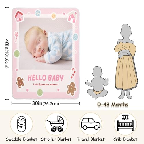 Custom Cute Baby Image Pink House Blankets for Baby boy Soft Customize Dog Blankets for Kids for Girls or Boys 30x40in articulos para Bebes recien nacidos ni?a3
