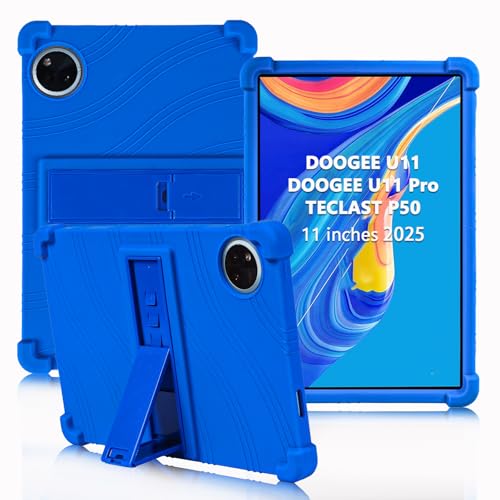 ATOOZ for DOOGEE U11 Case 11 Inch Soft Silicone Kids Case for DOOGEE U11 Pro Tablet 2025/Teclast P50 Tablet with Stand (Blue)