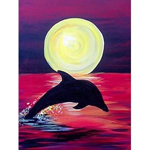 Sugamm 5D DIY Diamond Painting Zonsondergang volledige Diamant Schilderij Dolfijn Kit strassteentjes, borduurwerk foto’s…