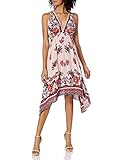 Riemendesign hinten Angie Damen Strappy with Hemsharkbite 밑단의 스트래피 딥 V 선드레스strappy Deep V Sundress Mit Sharkbite Saum Kleid, Blush, Mittel