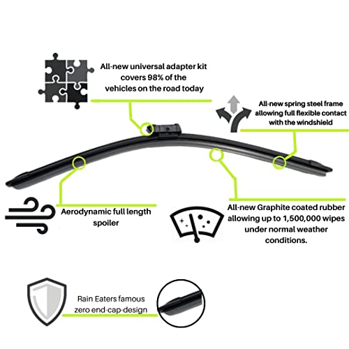 Image of Oshotto Frameless (O.E.M Type) Wiper Blades Compatible with Skoda Octavia 2017-2019(24 inch /19 inch)