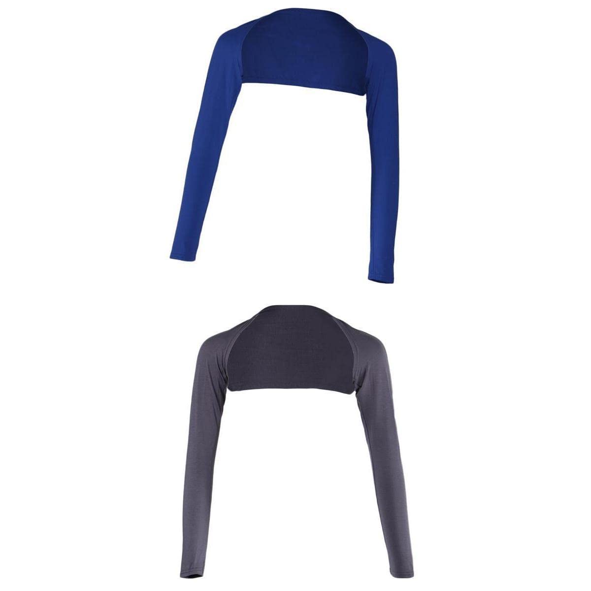 nivaa 2x Islamic Ramadan Solid One Piece Long Sleeve Modal Full Arm Cover Shrug Dark Blue Gray-picture-22