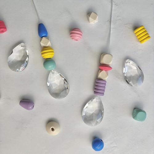 10x DIY Bastelset Sonnenfänger Kristall 38mm - Aktivität für Kindergeburtstag JGA Baby Party - Bunt 2