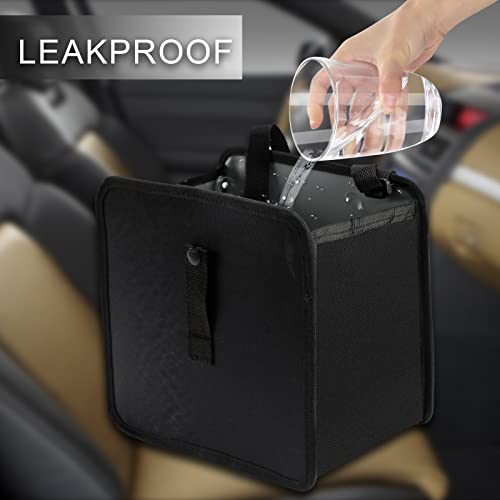 Image of Hanging Car Trash Bag, Leakproof Car Trash Bin Hanging Collapsible Portable Garbage Bag Organizer, Large Capacity Storage Bag for Vehicle (Black)