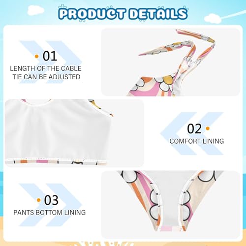 Image of QUGRL Girls Swimsuit Two Piece Swimwear Bathing Suit for Girls Tankini Bikini Set Size 3-12T