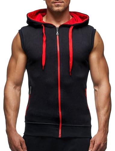 LemonGirl Men's Bodybuilding Sleeveless Hoodie Gym Tank Top3