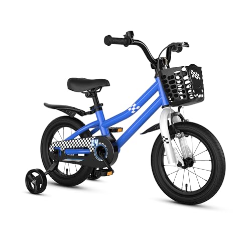 Image of GLACER 12 14 16 18 Inch Kids Bike, Toddlers Bike with Adjustable Seat & Handlebar, Removable Training Wheels, Basket, 95% Pre-Assembled Kids Bicycles for Girls Boys Age 3-8 Years Old