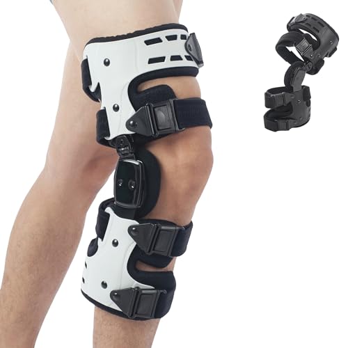 360 RELIEF Hinged Knee Brace Support - White, Right Side