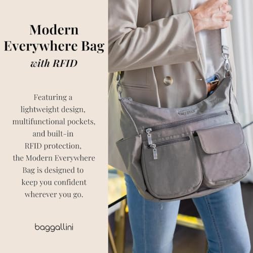 Image of Baggallini Modern Everywhere Crossbody Bag for Women 11x9x4.5 Rfid Hobo Bag