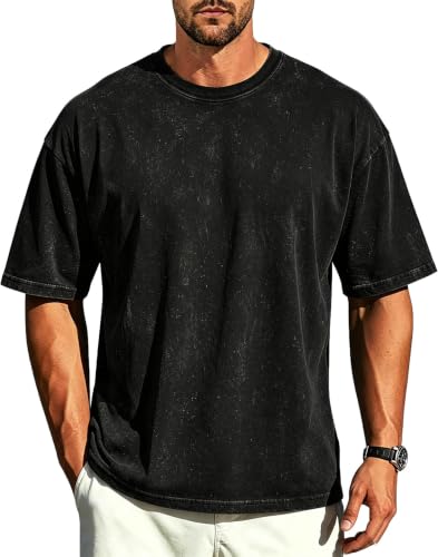 Halfword Camisetas Hombre Algodón Oversize Vintage Manga Corta
