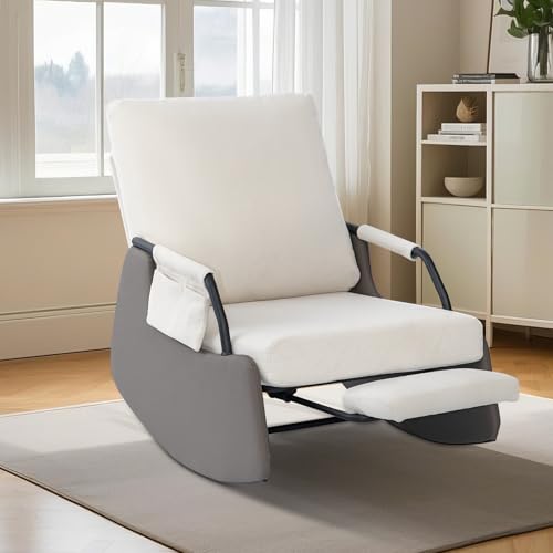 La Mejor Lista de Mecedora Reclinable los 5 más buscados. 44 GarveeHome Silla reclinable Mecedora para Adultos, Moderna Silla reclinable tapizada de Felpa con Bolsillo Lateral, Tres Niveles de Ajuste, sillas Modernas para sofá de...