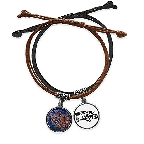 Corde main chaîne bracelet cuir minibus photo océan à offrir pour passionné
