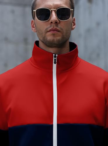 Image of HYPESTFIT Men's Lightweight Casual Bomber Jacket Track Running Athletic Varsity Coat