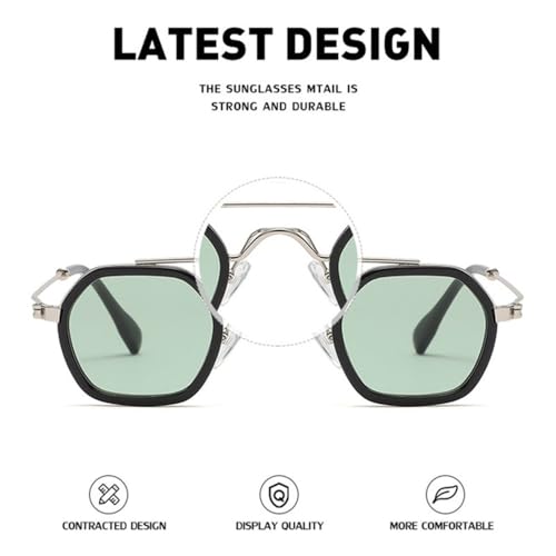 Punk Alloy Polygon Sunglasses Women Retro Round Sunglasses Men Glasses UV400 Eyeglasses Shades,m328844