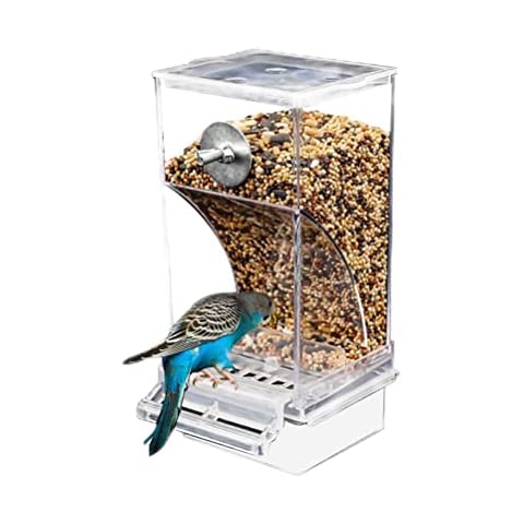ZHOUJIE Automatischer Futterautomat für Papageien, durchsichtiger Acryl-Futterspender, automatischer Schwerkraft-Futterautomat für Hamster Cover