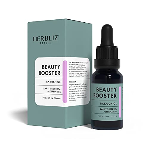 HERBLIZ Bakuchiol Beauty Booster 15ml | Anti Aging & Anti Akne Naturkosmetik Moisturizer | Add-on zur Tagescreme, Nachtcreme, Feuchtigkeitscreme, Makeup, Serum, Primer | Gesichtspflege mit Hanfsamenöl Cover