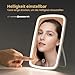 NEZZOE Make-up-Spiegel, Touchscreen, beleuchteter Spiegel mit LED-Helligkeit, verstellbar, tragbar, wiederaufladbar über USB
