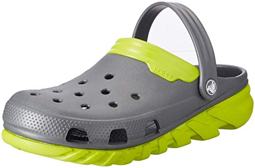 crocs Unisex Duet Max Clog, Graphite/Volt Green, 10 M US Men / 12 M US Women