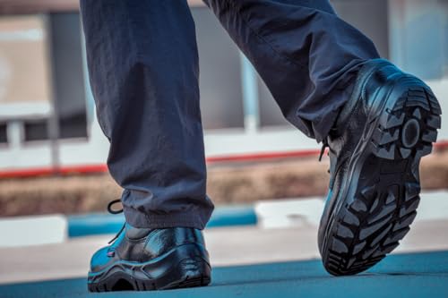 Image of Karam FS055 Black Leather Safety Shoes for Men | Single Density | Steel Toe | Antistatic, Antislip, Oil & Heat Resistant | Size-09