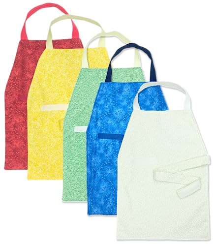 Maitri Learning Montessori Preschool Apron: Cloth All Cotton Hook Loop Waist (Cerulean Blue)